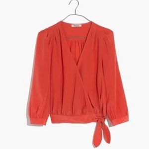 Madewell Silk Wrap Top S